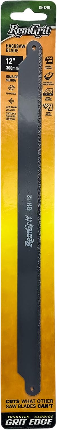 Disston E0406160 Remgrit Carbide Grit Hack Saw Blades, Medium Grit, 12 x 3/4 x .025-Inch
