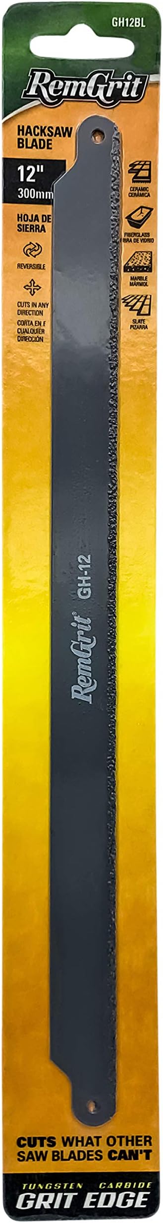 Disston E0406160 Remgrit Carbide Grit Hack Saw Blades, Medium Grit, 12 x 3/4 x .025-Inch