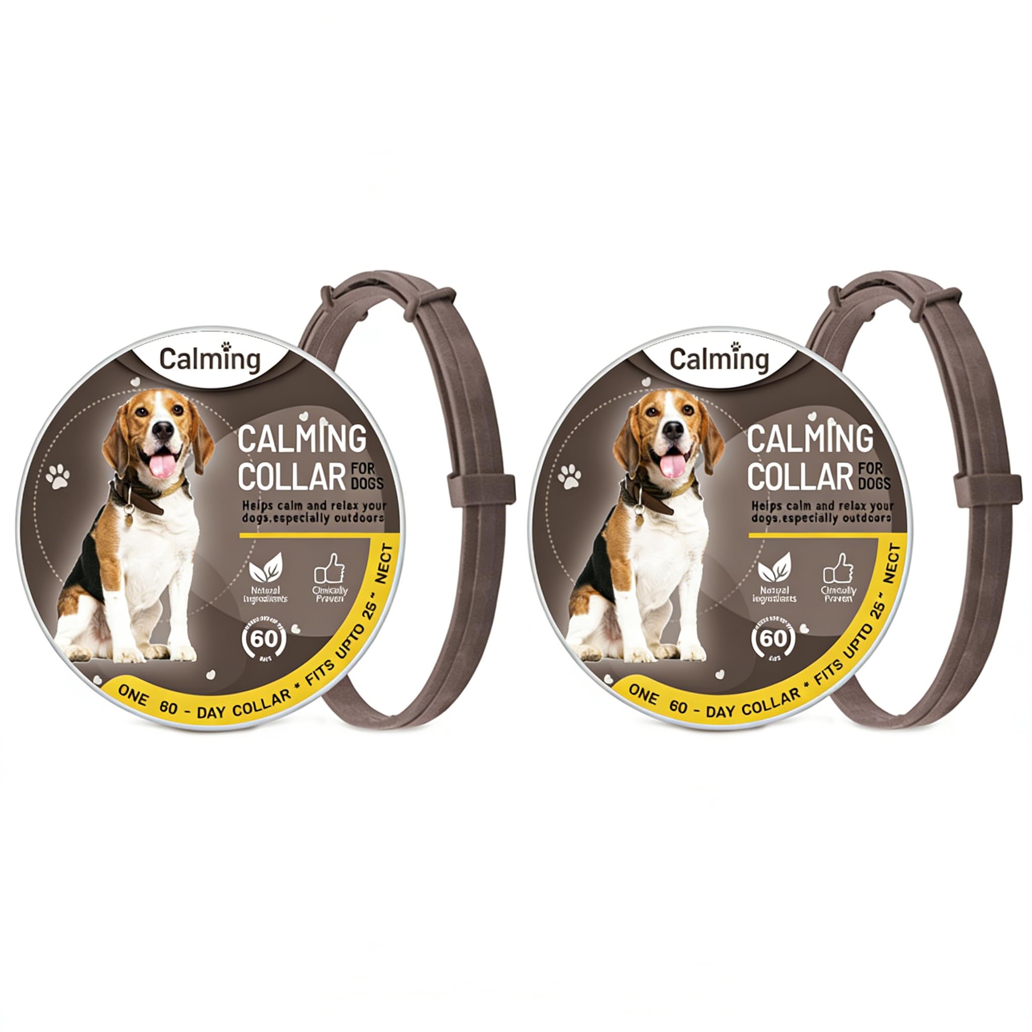 Pack of 2 Calming Collars for Cats & Dogs with Pheromones - Adjustable, Durable (120 Days), Clinically Proven Against Stress & Anxiety (Currant, 70 cm (Dog))