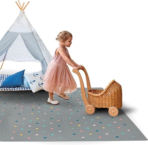 Tapete de juego suave no tóxico para bebés, tapete de juego para niños pequeños, tapete de juego colorido de rompecabezas, tapetes de espuma de 24 x