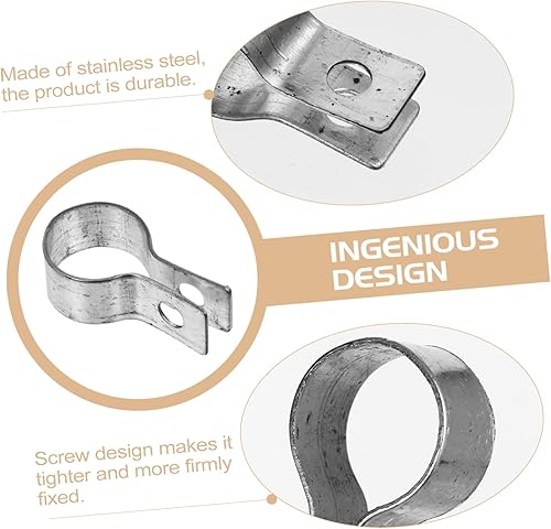 Miniatura 4 de Happyyami 10 Uds. Abrazadera de tubo de metal de esgrima de malla de alambre de acero galvanizado Banda de enlace de cadena Piezas de valla de