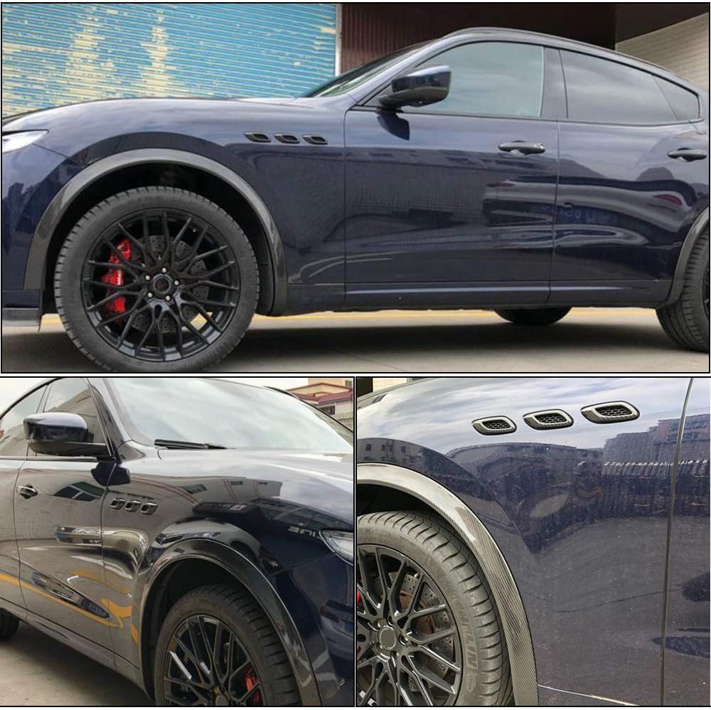 Front Fender Scoop Vents fits Maserati Levante S Sport/Base Sport Utility 4Door 2016-2018 Real Carbon Fiber CF Side Air Intake Grill Trims Decoration Stickers 6pcs
