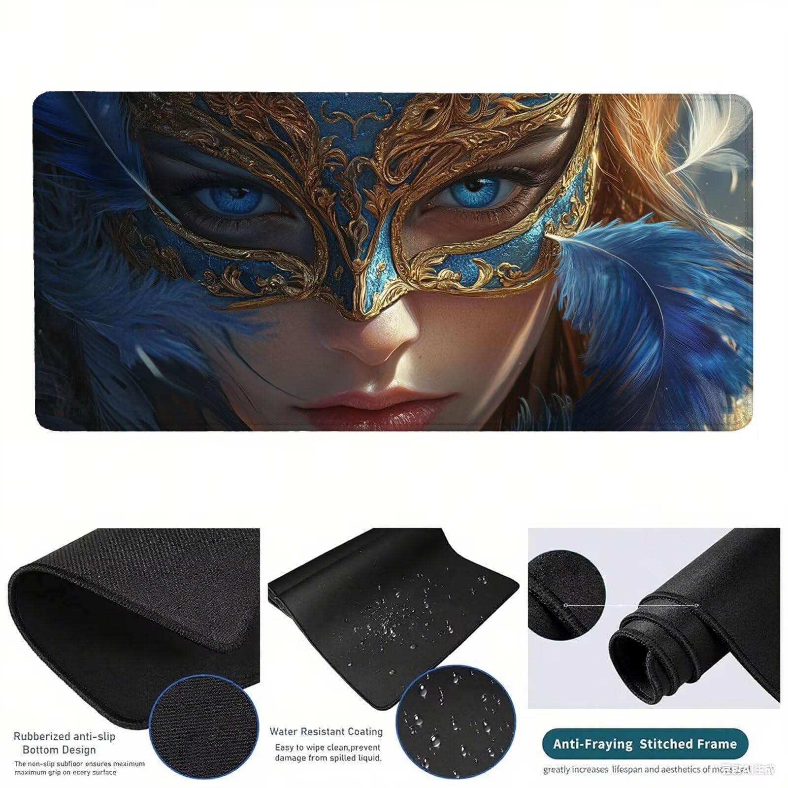 Tappetino Mouse Gaming XXL 1200x600x3mm,Tappetino Mouse Fumetto Design con Bordi Cuciti,Ragazza Mouse Pad Gaming Accessori per Migliora Precisione e Velocità,Extended Keyboard Pad per Scrivania,o-1995