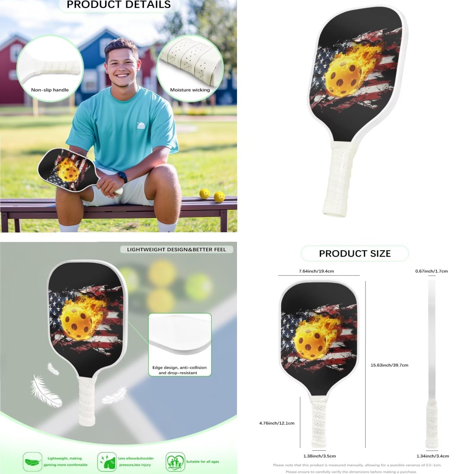 Set di 2 racchette da pickleball, zaino da pickleball, racchette da pickleball, racchette da pickleball, per adulti e adolescenti
