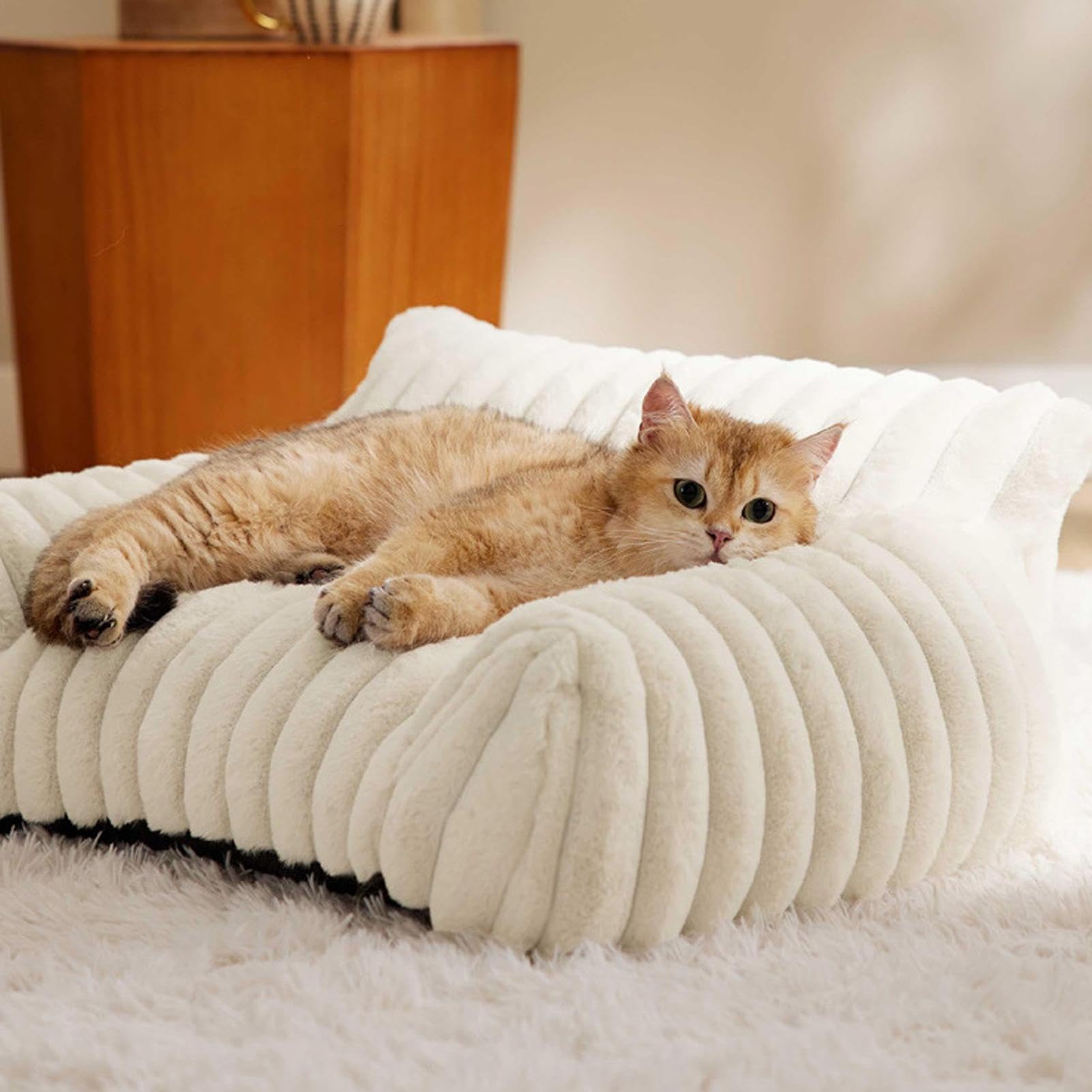 Sofá Cama De Felpa Para Mascotas: Sofá Acolchado Suave Para Gatos, Muebles De Descanso Para Animales Resistentes A Las Mordeduras, Para Dormir Cómodo Y Antideslizante | Para Dormitorio, Sala De E