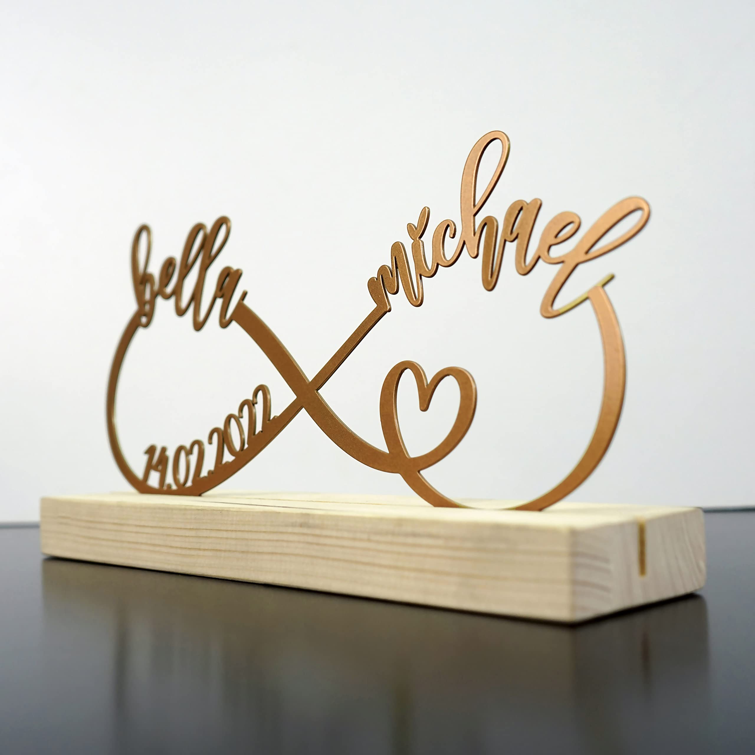 iwa conceptCustom Infinity and Small Heart Love Always & Forever Metal Home Decor | Love Decor | Gift for Her | Unique Home Gift |Wedding Gift (Natural (Lighter) Copper)