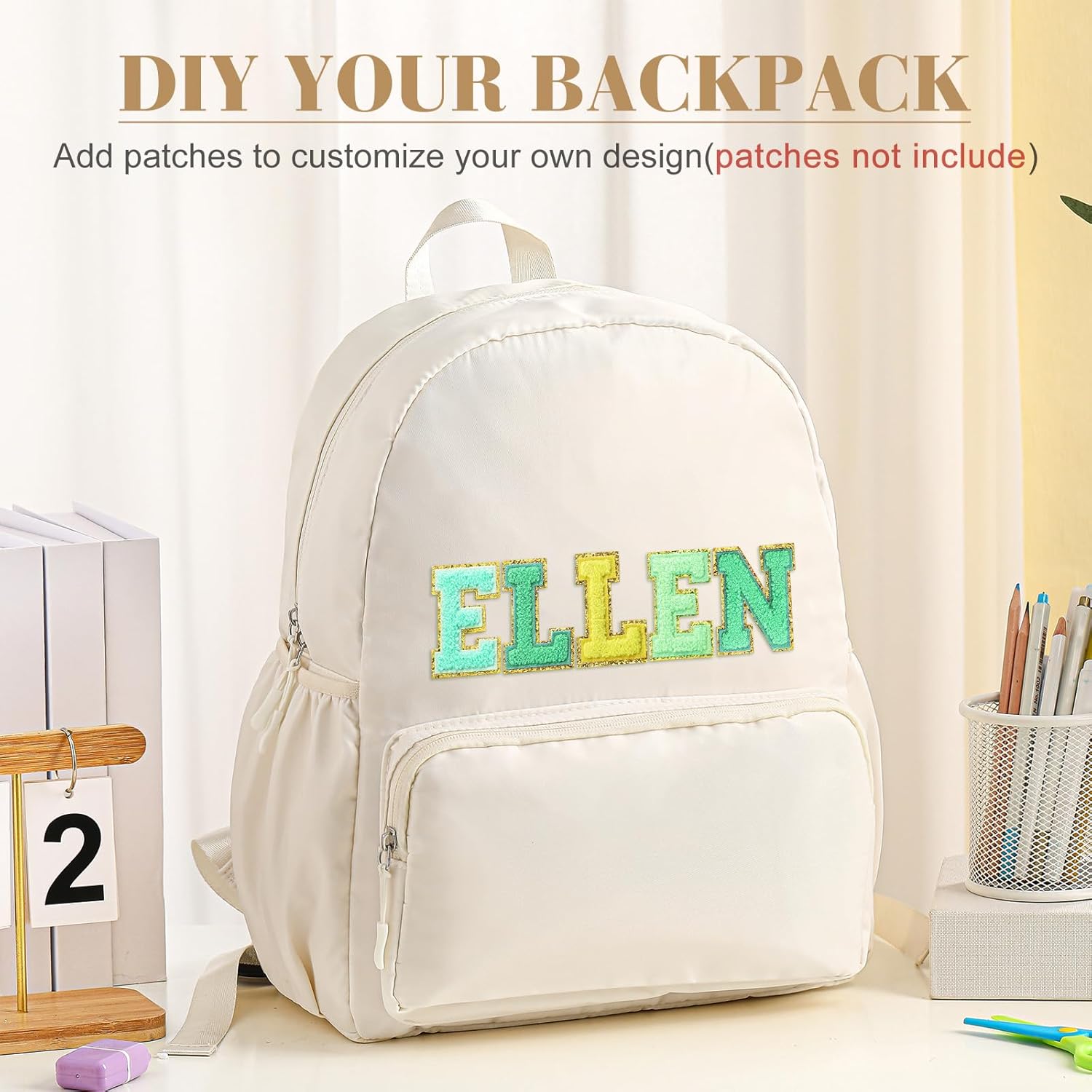 Cunno 4 Pcs Nylon Backpack Kids Bulk Toddler School Bookbag for Girl Boy Plain Waterproof Preppy Backpack Travel for Student(Morandi Color) - Image 5