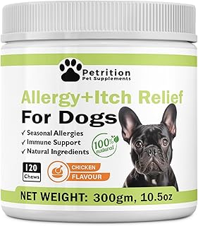 Petrition Dog Allergy & Itch Relief - Advanced Itch Supplement with Probiotics for Dogs - Immune Support & Skin Relief for...
