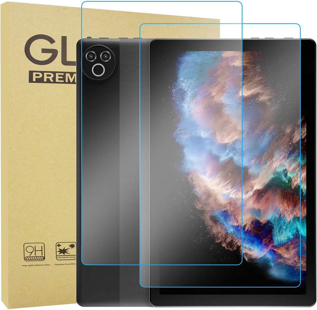 2PCS Tempered Glass for Evermyth 10 inch Model KB1001 KB1004