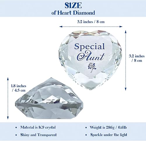 Miniatura 2 de Pisapeles de cristal con forma de corazón de cristal de 3.150 in, regalo para tía de sobrina, sobrino, regalo de tía, regalo de agradecimiento para