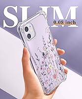 Vista 6 de GVIEWIN - Funda para iPhone 11 con protector de pantalla + protector de lente de cámara, cubierta protectora transparente suave de poliuretano