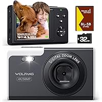 WOLFANG Fotocamera digitale, fotocamera 4K per bambini