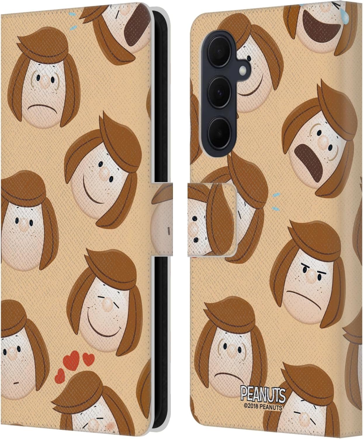 Head Case Designs Officially Licensed Peanuts Peppermint Patty Character Patterns Leather Wallet Case Compatible with Samsung Galaxy A35 5G