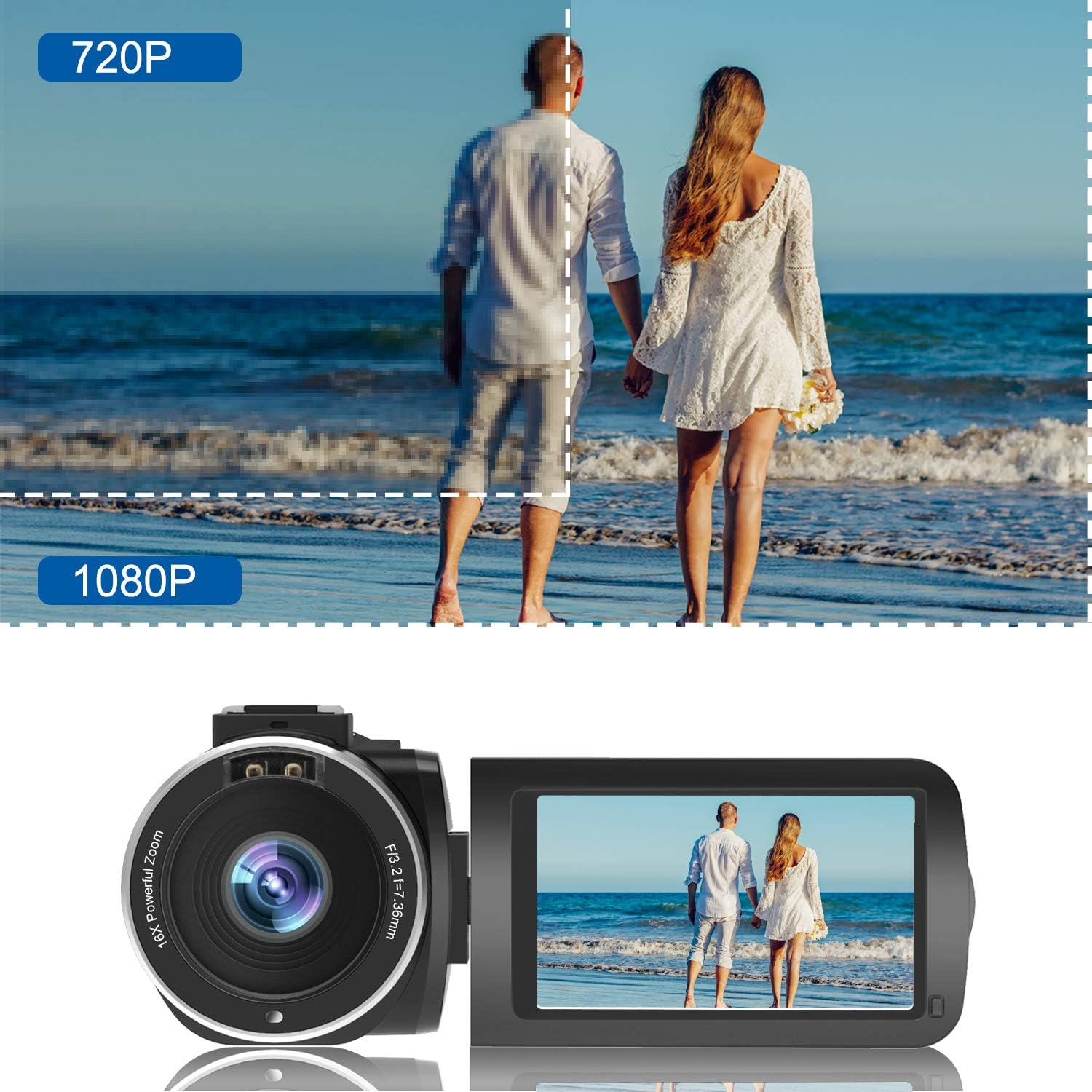 CofunKool Video Camera Camcorder for YouTube Full HD 1080P Vlogging Digital Camera 24.0MP Night Vision 16X Digital Zoom with Telescope