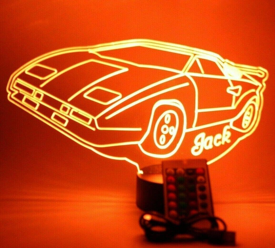 Car Lamp Light Up Lamp Light Lamp LED Personalized Name Free Engraved Race Car Table Lamp - It's Wow, Comes with Remote, 16 Color Options, Dimmer, Great Gift