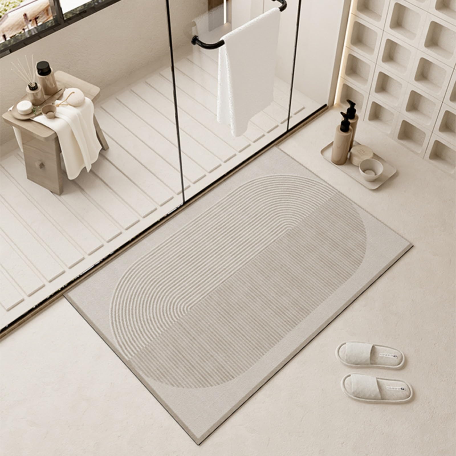 Tapis de douche fin antidérapant 40x60cm séchage rapide pour sol