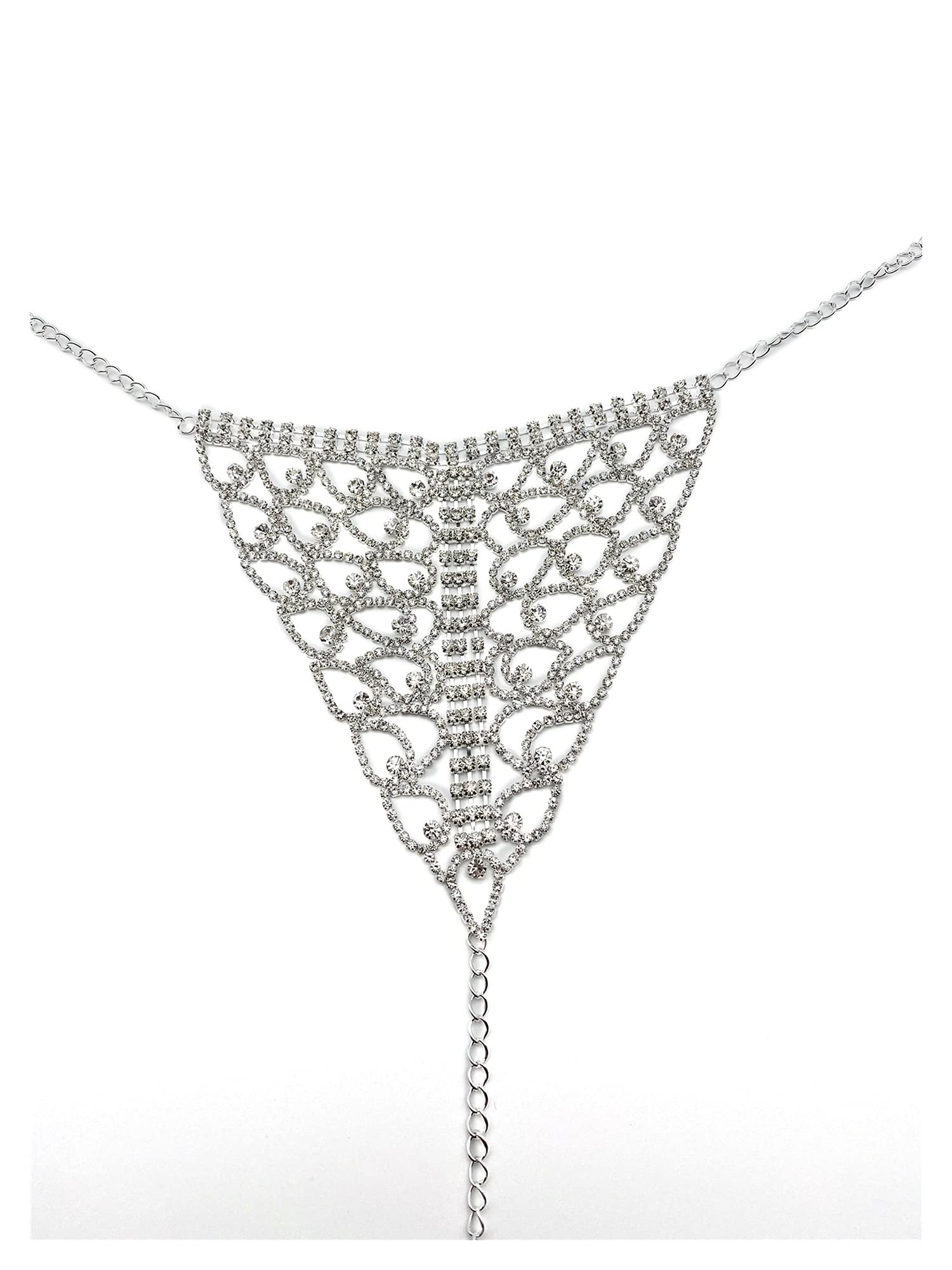 Körperkette Bikini-Kette Luxuriöse Körper Schmuck Frauen sexy Unterwäsche Set Hyperbole Strass Kupfer Bikini BH und Tanga Kette Zubehör Inder Körperzubehör für Frauen und Mädchen