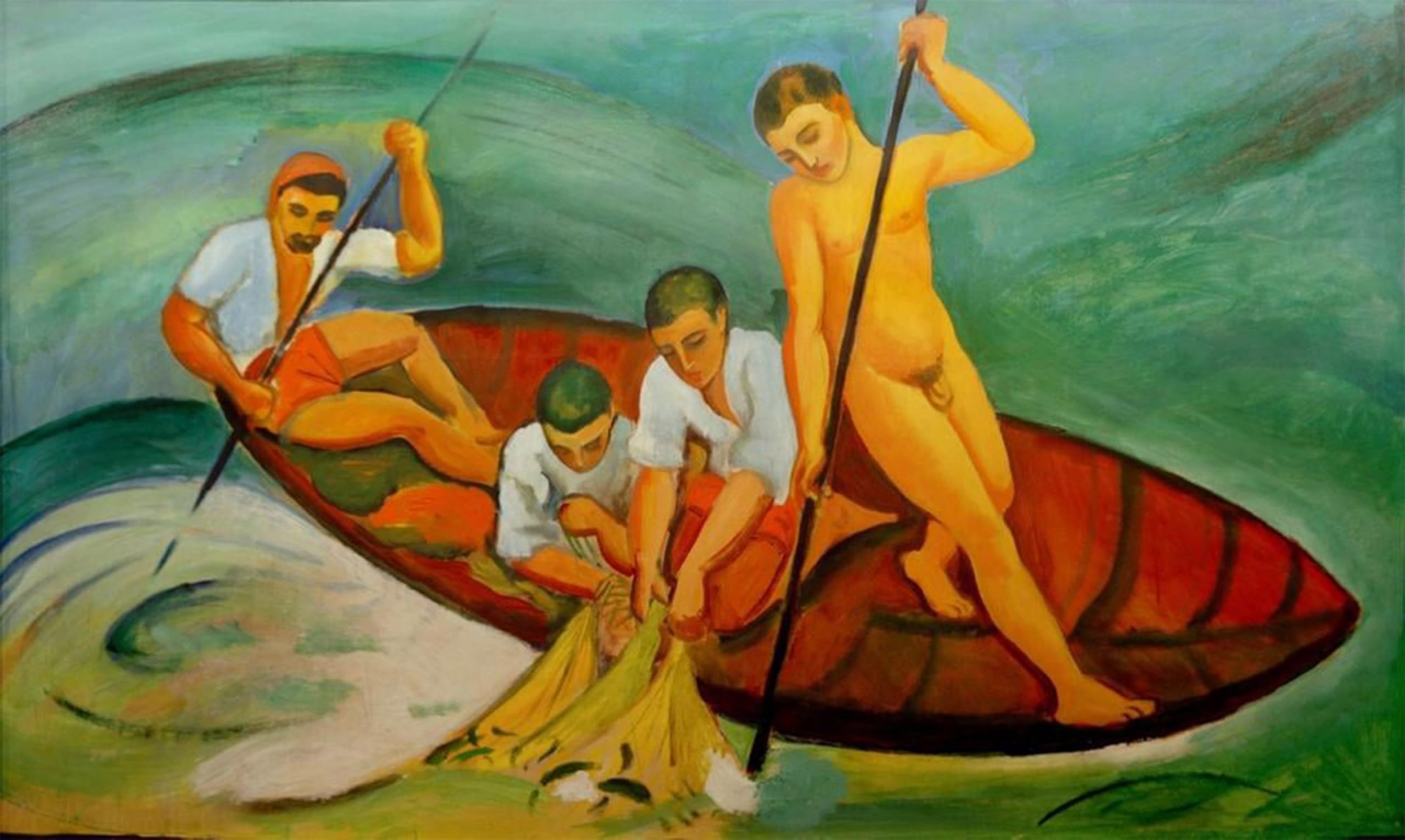 ARTXLXXBN Famous Prints Artwork Pictures Poster Painting Art Big Fish Train by August Macke Artwork Landscape Pictures for Home Decor 60x90cm