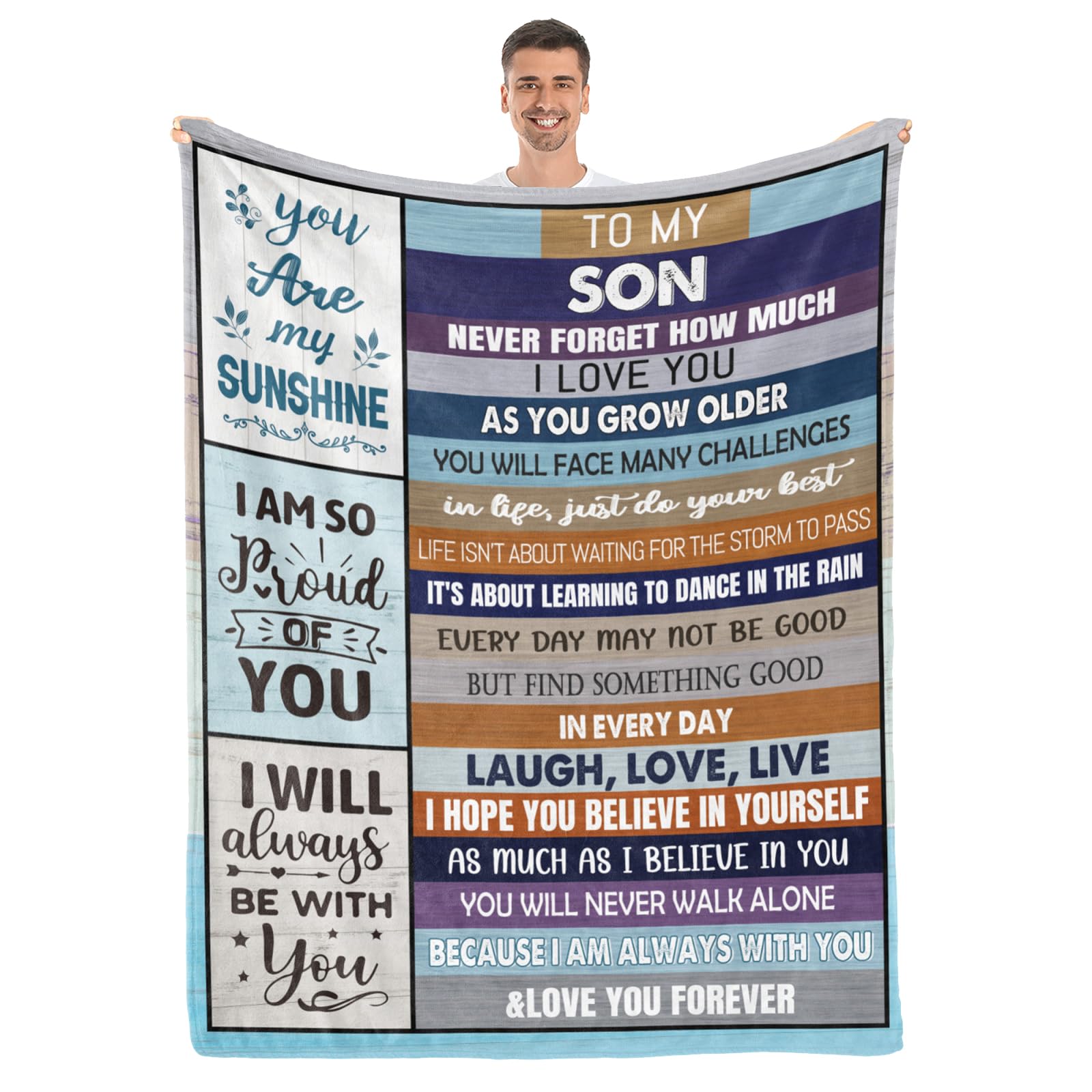 Kendt Gifts for Son,Super Soft Son Blanket 60"X50",Adult Son Gifts Ideas from Mom Dad,Birthday,Valentines,Christmas,Graduation Gifts for Son