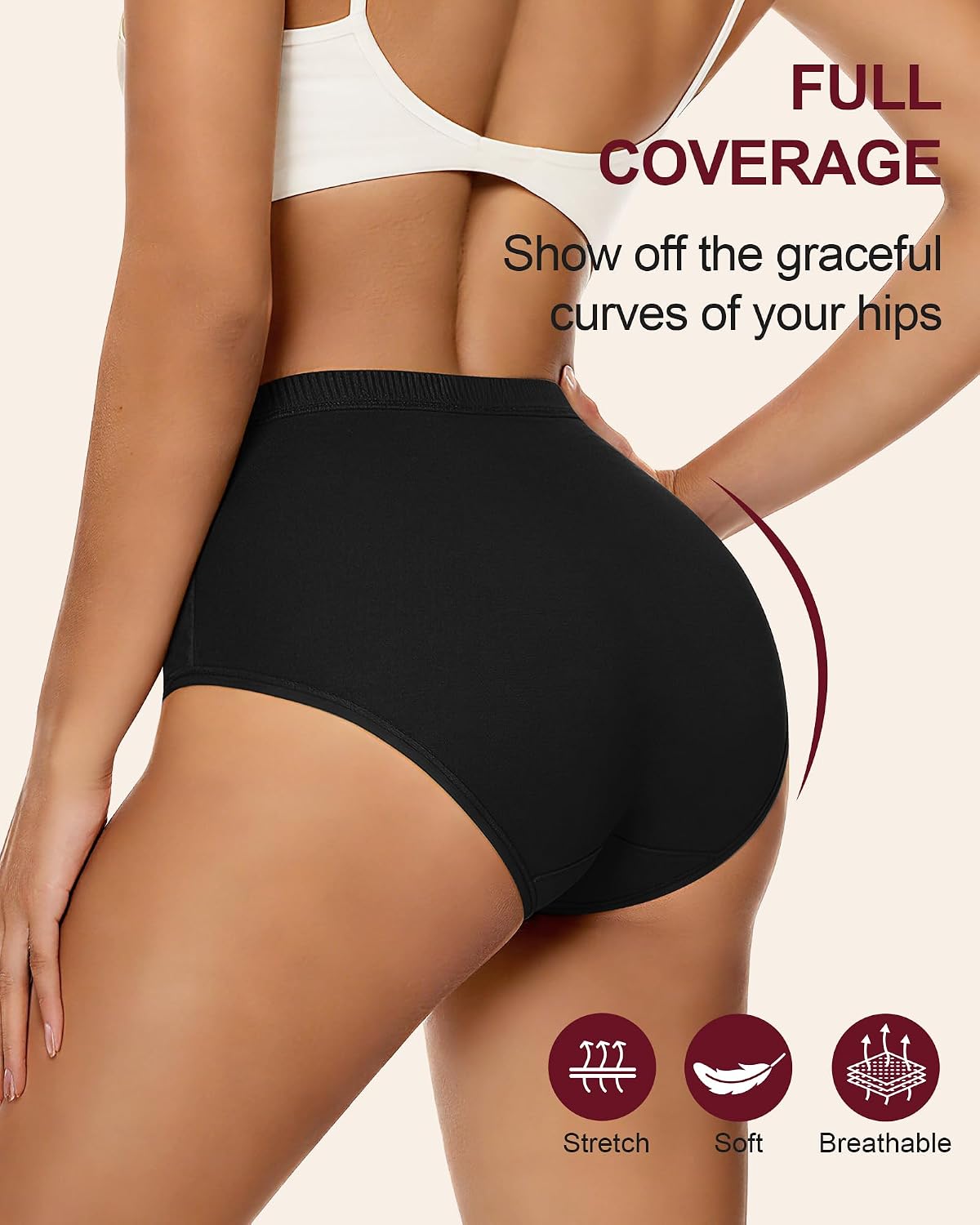MEIYATING Women's Underwear Pack Cotton Bikini Panties Hipster Breathable