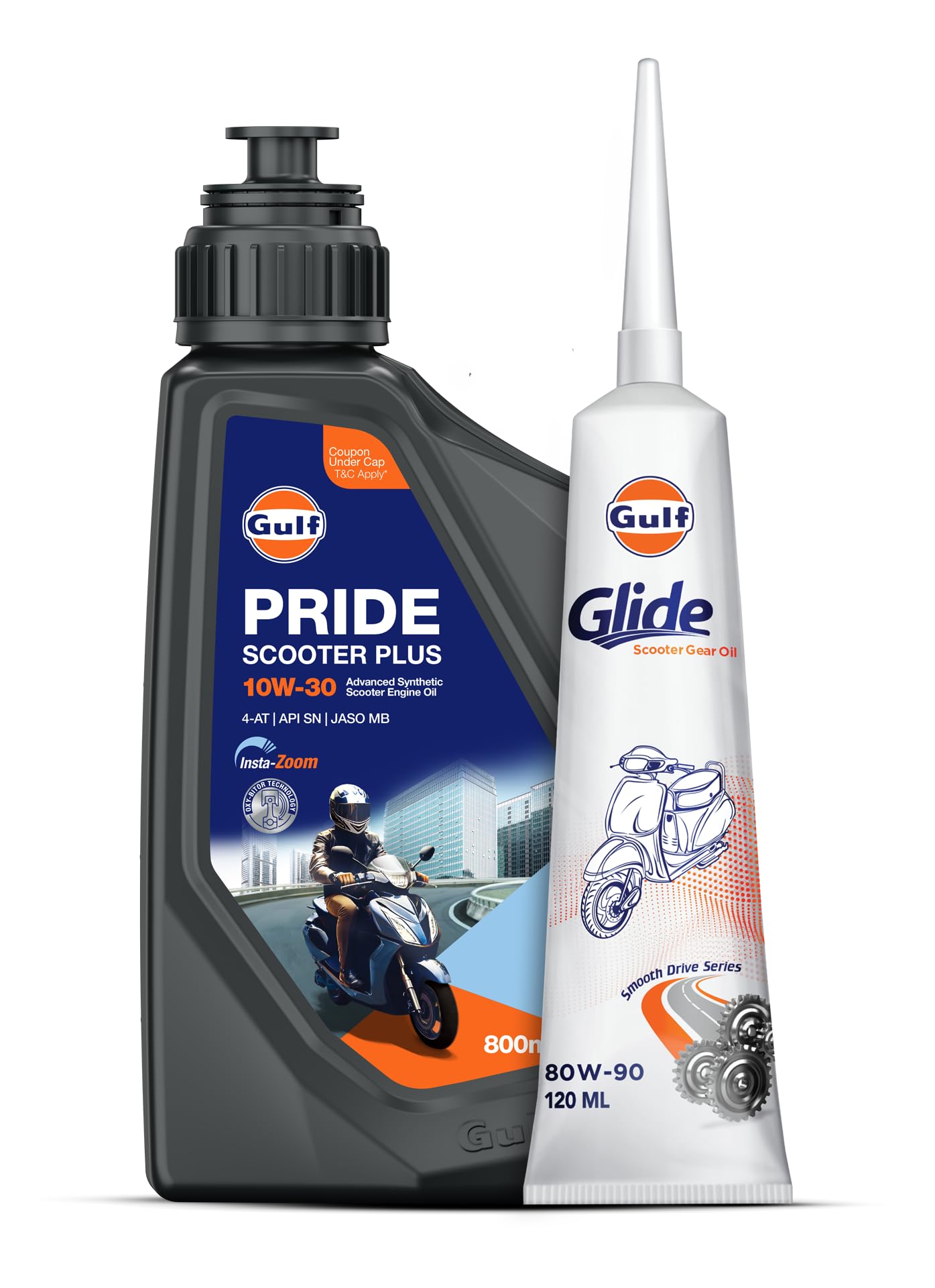 Gulf Pride Scooter Engine Oil(800 mL) + Gear Oil(120 mL) Combo-picture-10