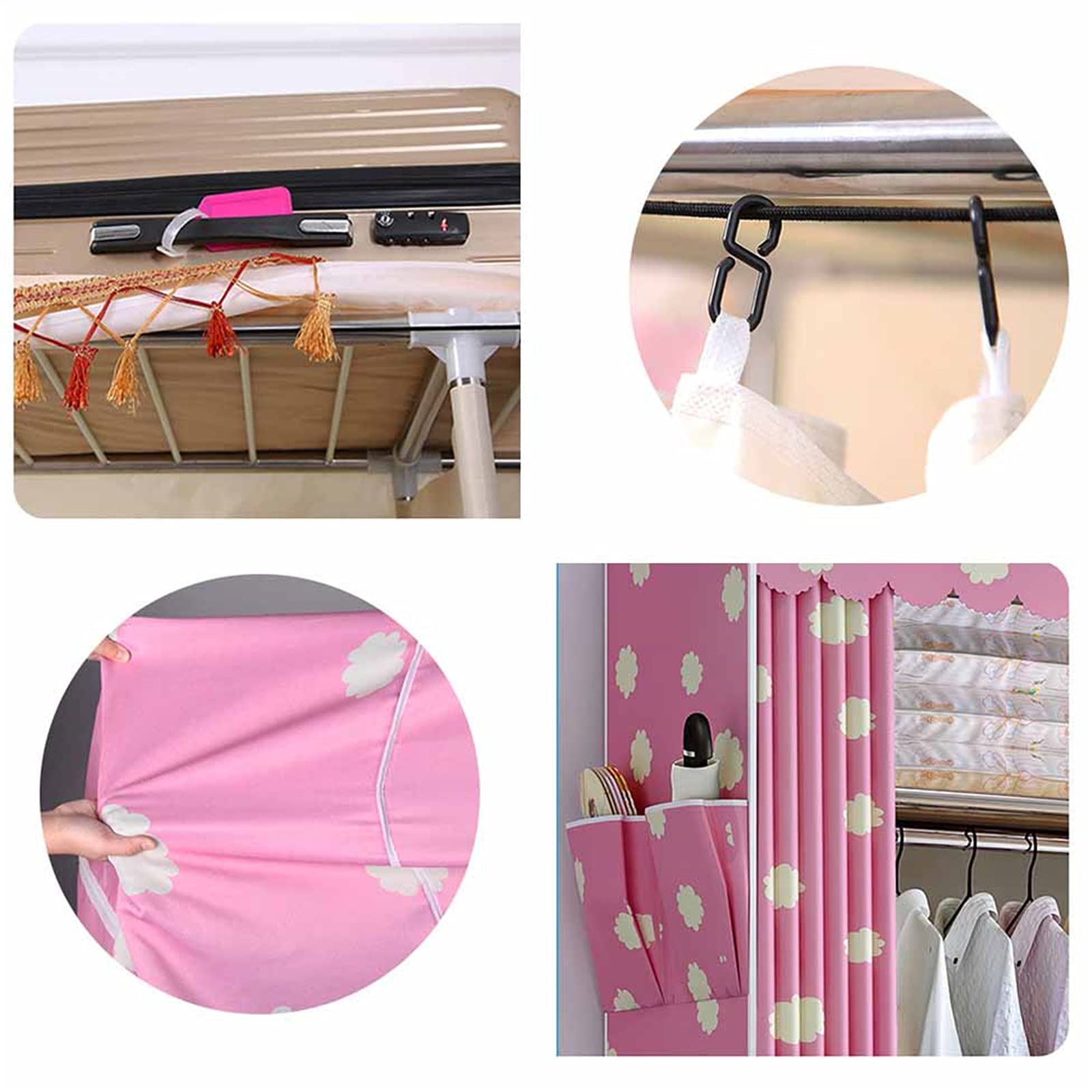 Szafa tekstylna Szafka, przenośna szafa do przechowywania Organizator Tkanina Szafka na ubrania Wieszak Wieszak na ubrania Z półkami Meble do sypialni 172 * 123 * 46 CM (Rozmiar: 172 * 123 *