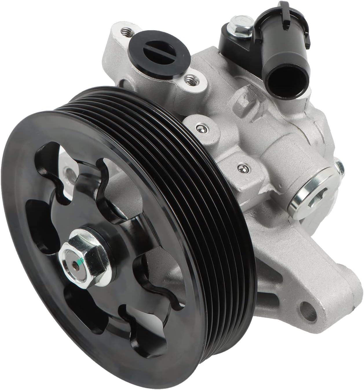 Power Steering Pump 21-5456 with Pulley Fits for 2006 2007 2008 2009 2010 2011 Civic 1.8L, OE-Quality Power Assist Pump, Replace OE 21-5456 55-5822 56110-RNA-A01 36-215668 Civic 06-11 with Pulley