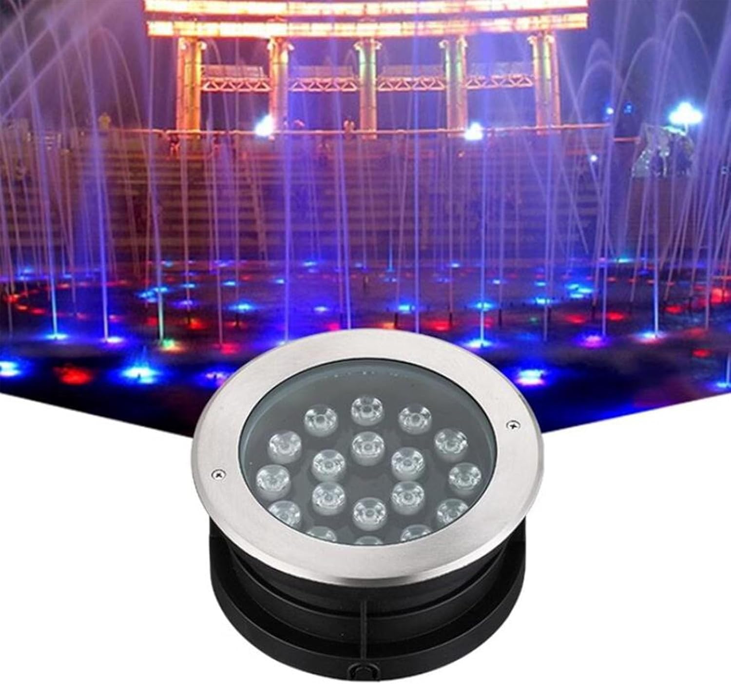HynJGih LED Underwater Pond Light, RGB Submersible LED Pond Light, Recessed Underwater Light, LED Spotlights(3W)