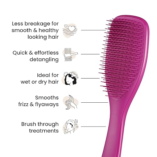 Miniatura 4 de Tangle Teezer Cepillo desenredante definitivo para cabello húmedo y seco, elimina nudos y reduce la rotura para todo tipo de cabello, frambuesa