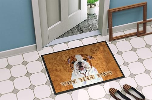 Miniatura 4 de Caroline's Treasures SS4896JMAT Bulldog English Wipe Your Paws - Felpudo para puerta delantera, 24 x 36 pulgadas, para interiores y exteriores,
