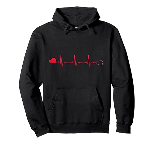 Nurse Heartbeat Pullover Hoodie - RN LPN Nursing Gift Idea