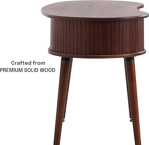 Miniatura 4 de NTC Escritorio Ripple, Moderno Escritorio de Escritura de Madera con Dos Cajones Ocultos, Elegante Diseño de Ranuras Verticales, Estación de Trabajo