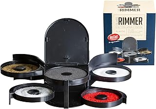 Tablecraft Glass Rimming Station with 5-Swing Out Trays (H5633), 2.3, Black