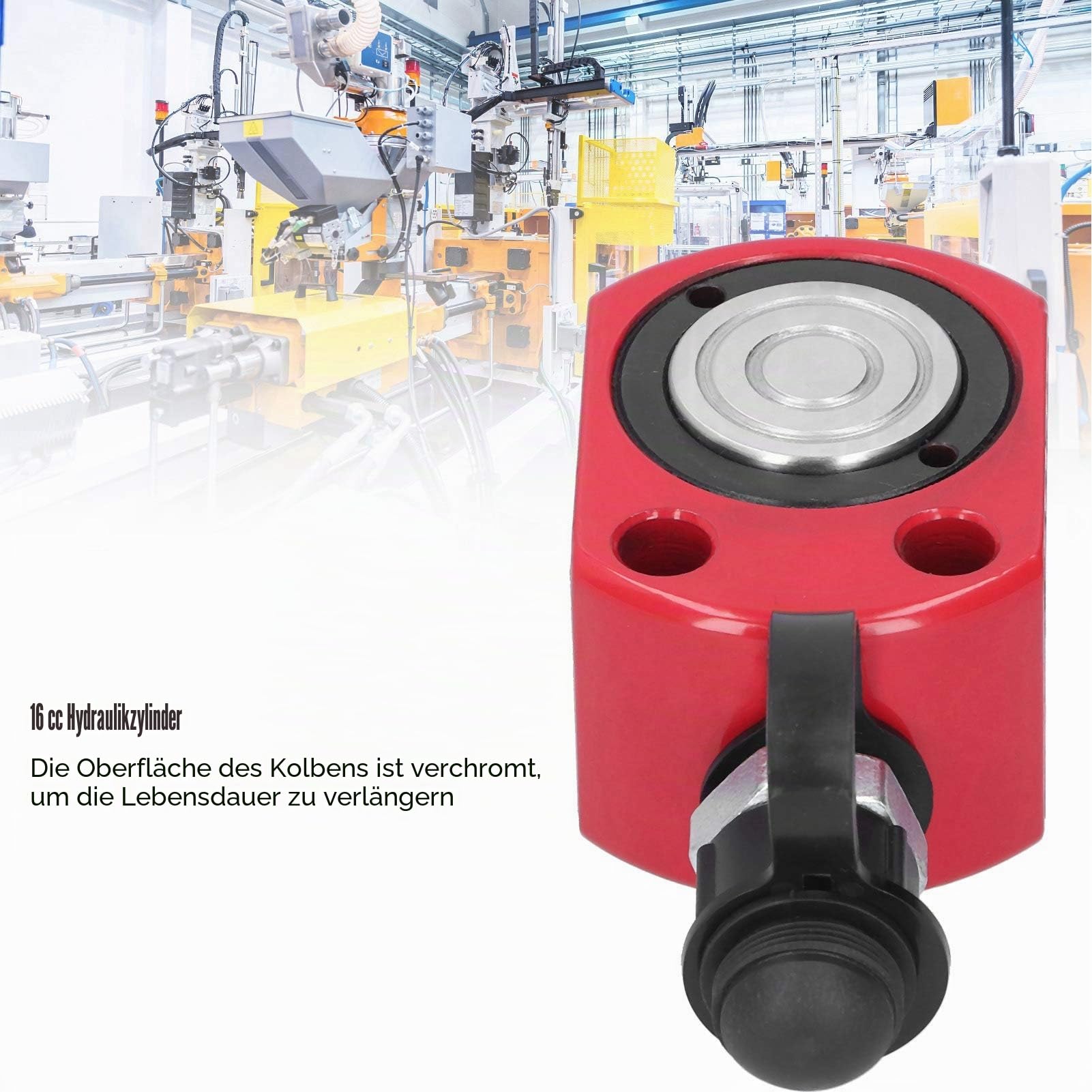 10T ultradünner Hydraulikzylinder, hydraulischer Ram-Wagenheber mit ZG3 / 8-Zoll-Gewindeanschluss und Staubkappe, Zylinderhub 11 mm （0,4 "）, verwendet in Kraft, Schiffbau, Erdöl, Chemie usw.