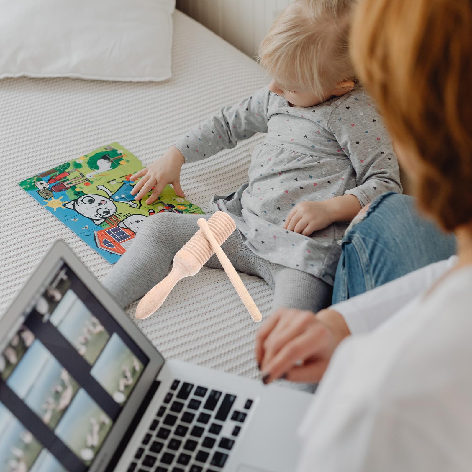 Toddmomy 6 Pezzi di Strumenti Musicali a Percussione in Legno Guiro per Bambini Piccoli, Set di Giocattoli Educativi Precoci