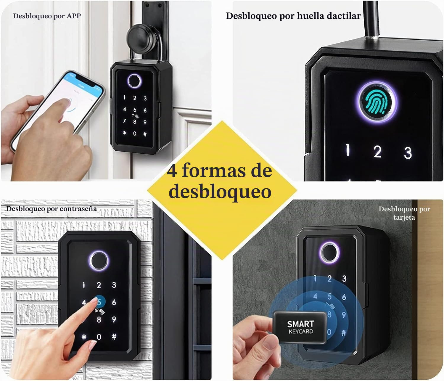 NALsa Caja de seguridad para llaves con acceso remoto a la pared de Wifi Digital de Wifi Digital Key Box