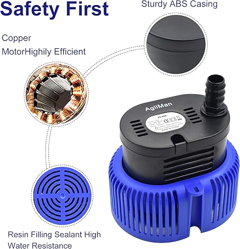 Miniatura 2 de AgiiMan Bomba de cubierta de piscina sobre el suelo, bomba sumergible para sumidero de natación, eliminación de agua con manguera de drenaje de 16