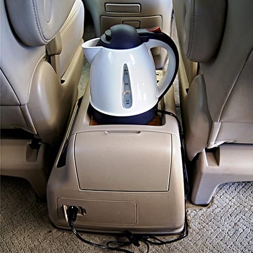 Miniatura 7 de Fdit Hervidor eléctrico portátil para automóvil, viaje por carretera, encendedor de cigarrillos DC12V/24V agua calentada, té, café, caldera, apagado