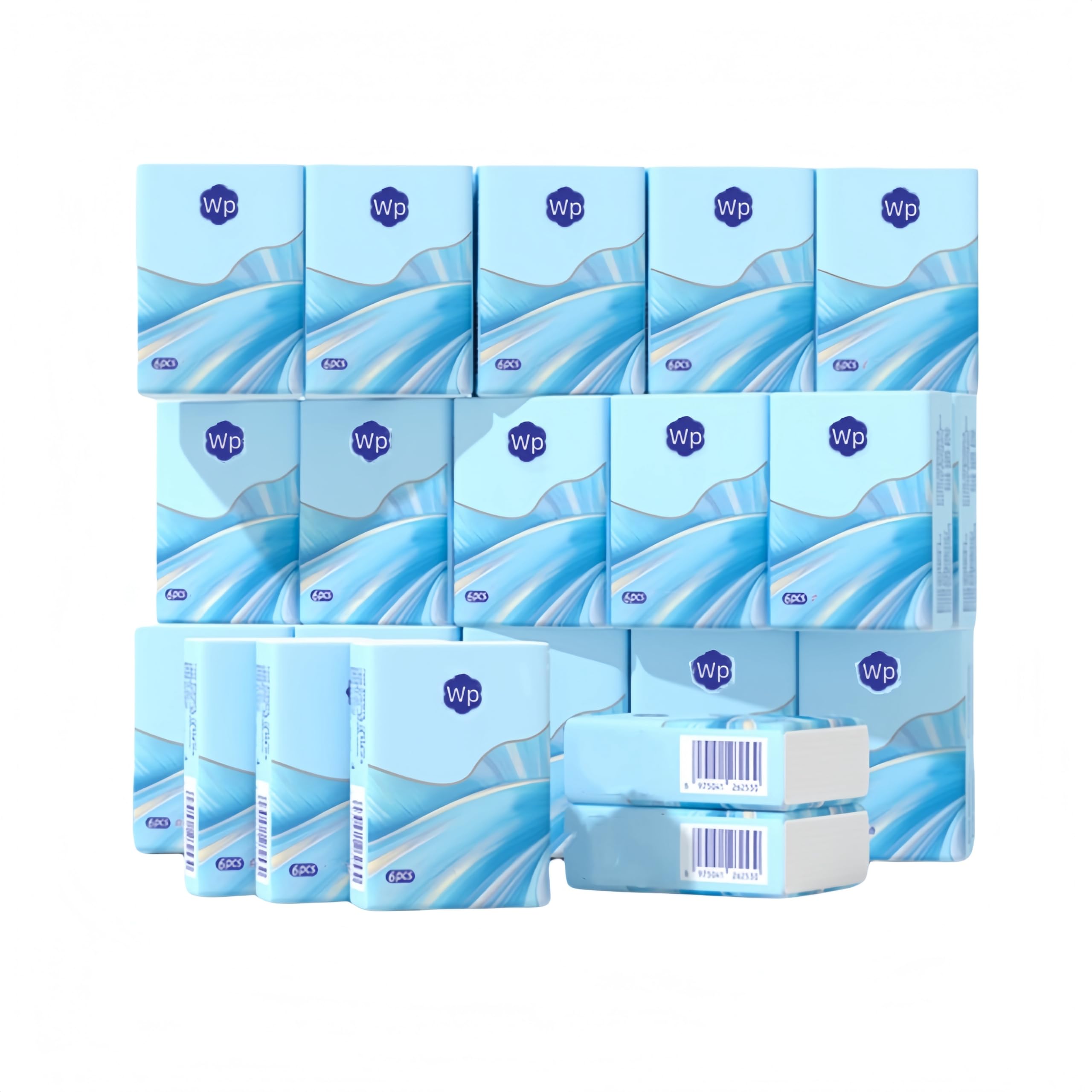 3-Ply Pocket Paper Towels High Strength and Water Absorption Bulk Small Travel Size Paper (6 sheets/pack, Packs of 100)