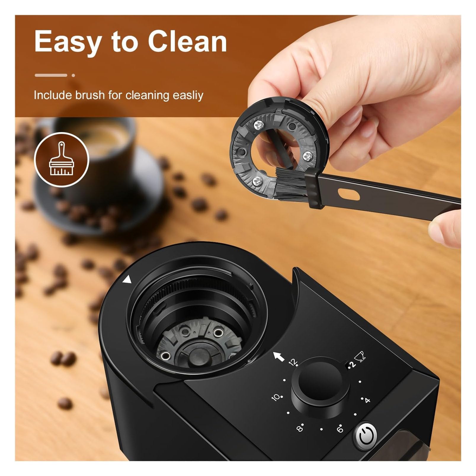 Elektryczny Młynek Do Kawy Żarnowy, Ekspres Do Kawy W Pełni Automatyczny, | Regulowana Maszyna Do Palenia Ziaren Kawy Z 28 Precyzyjnymi Ustawieniami Mielenia Kroplówki I Espresso(black)