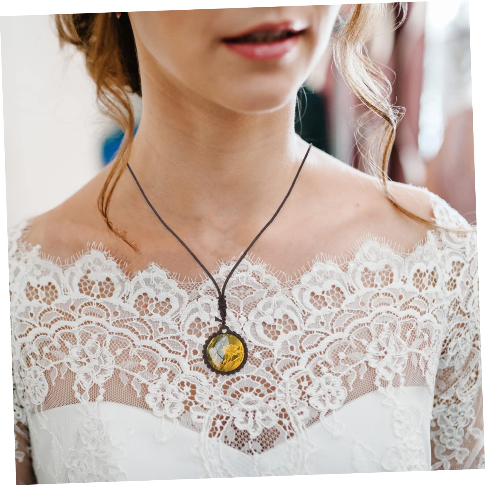 Operitacx 5 Set Collana Di Legno Di Legno Ancore Numero Di Perline Corda Ciondolo Ciondoli Con Cornice Per Foto Lunetta Per La Creazione Di Gioielli 10 Pezzi * 5