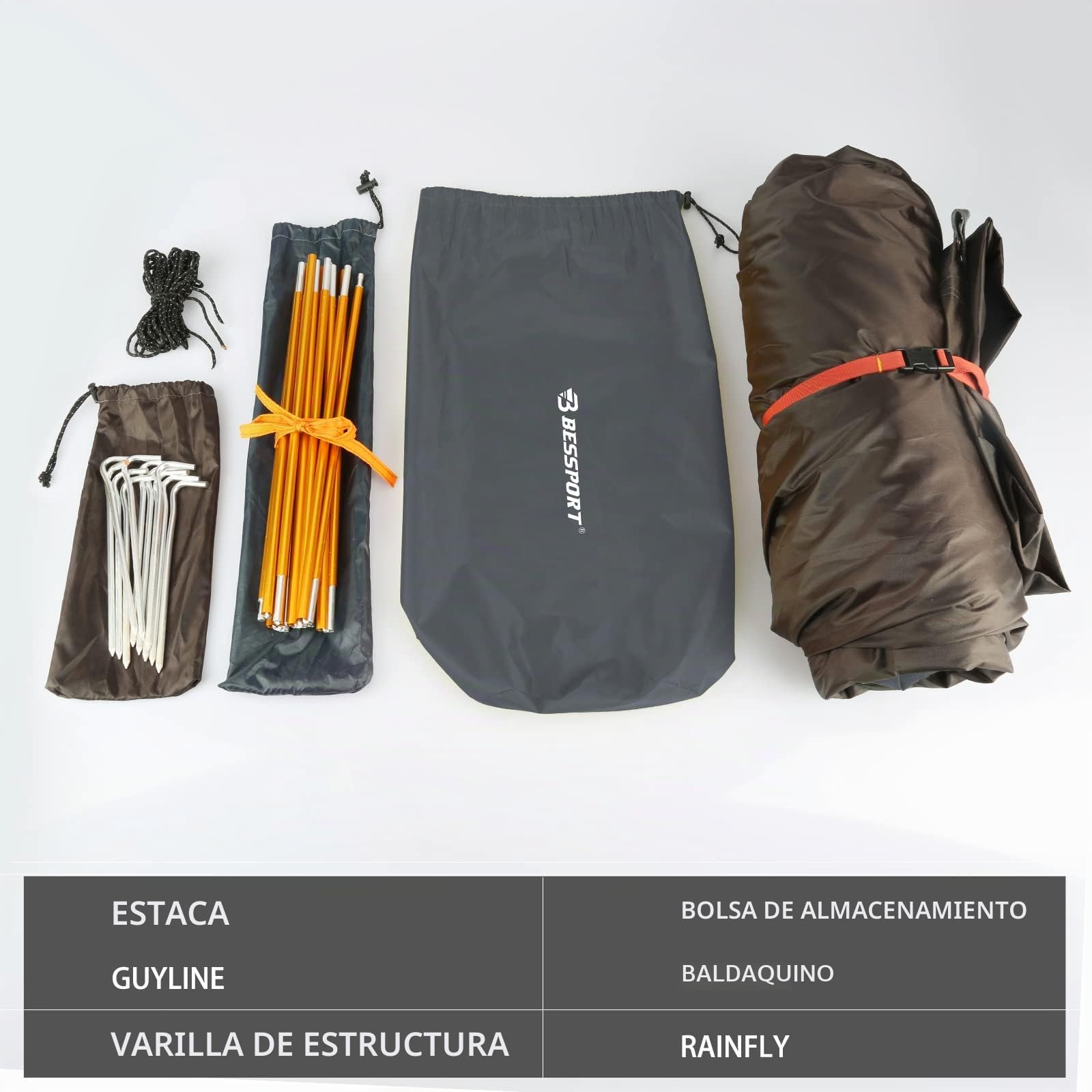 Bessport 2-3 Persona Tienda de Campaña con Dos Puertas A Prueba de Resistente al Agua y al Viento para Viajes, Camping, Senderismo