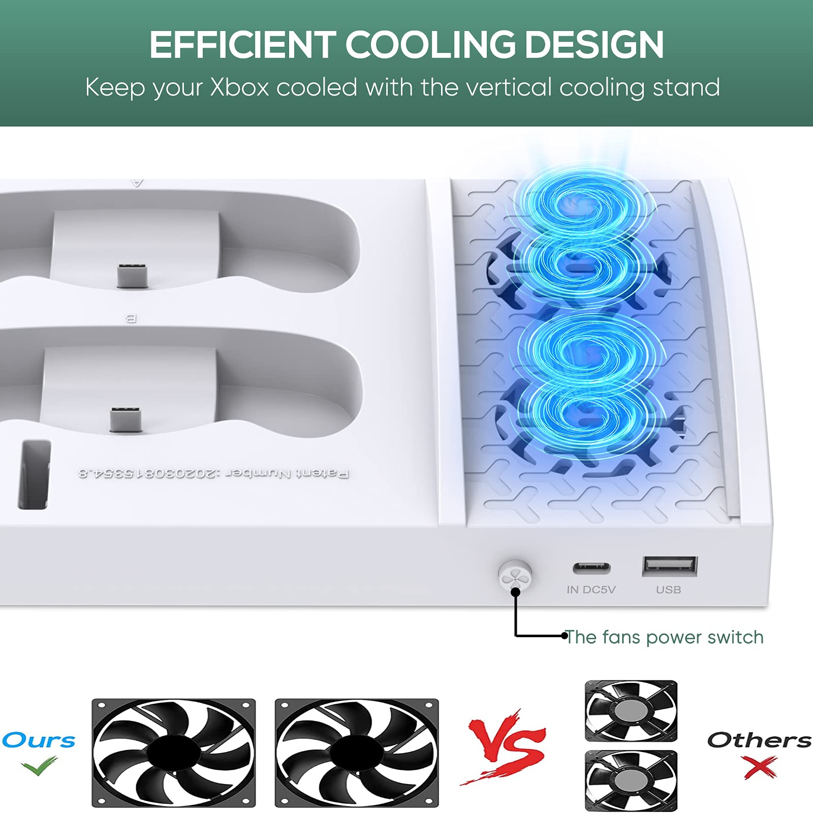 FASTSNAIL Soporte de carga con ventilador de refrigeración para controlador y consola Xbox Series S, accesorios de juego Xbox Series S con 2 baterías de 1400 mAh, estación de carga de controlador dual