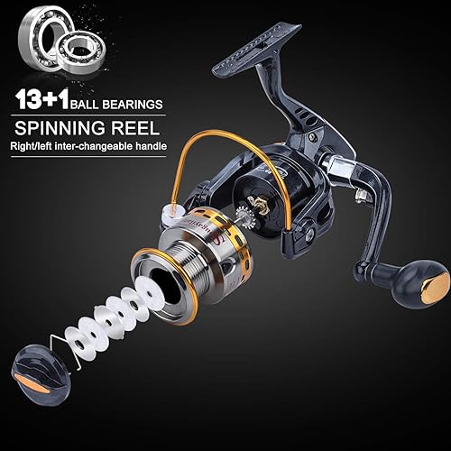 Miniatura 5 de Sougayilang Carrete de caña de pescar Combos de fibra de carbono telescópica caña de pescar con carrete giratorio para viajes agua salada pesca