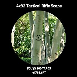 CVLIFE 4x32 Prism Scope Red & Green & Blue Illuminated Circle Dot Reticle Scope with Fiber Optic Sight