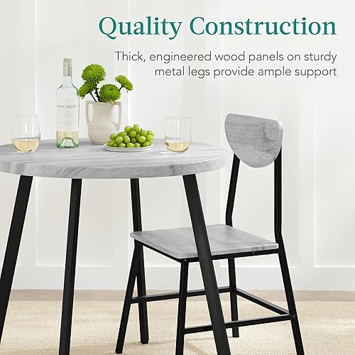 Miniatura 6 de Best Choice Products Juego de comedor redondo moderno de mediados de siglo de 3 piezas, comedor que ahorra espacio para cocina, comedor, espacio