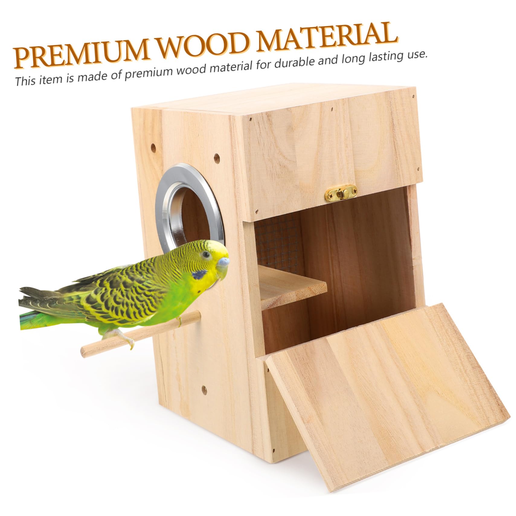 Yardwe Nid D’Oiseau en Bois, Boîte D’élevage Carrée, Lieu de Repos Confortable pour Canaris et Alouettes, Usage Intérieur