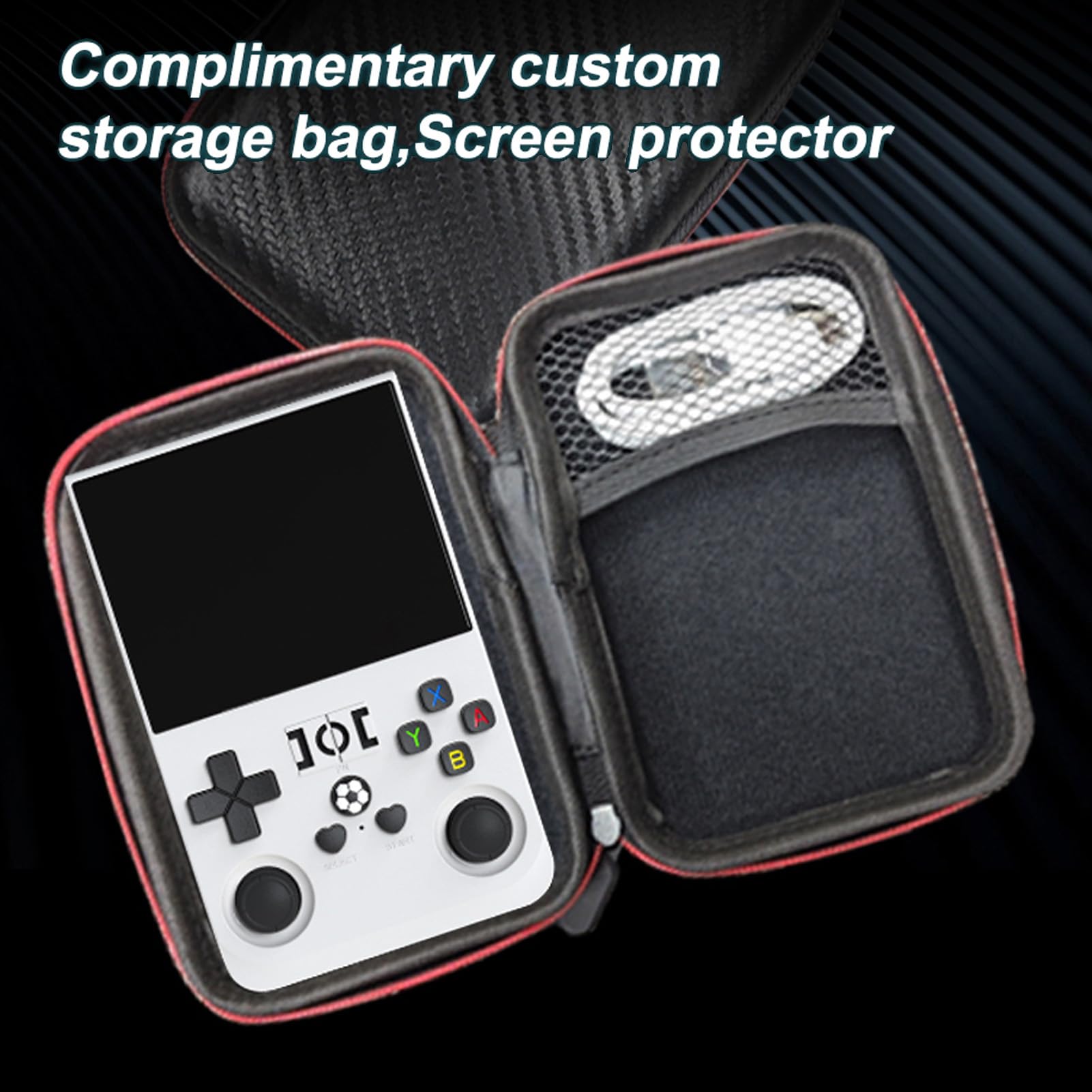 Handheld Game Console, Podwójne Joysticks 3D, ponad 18000 Gier, Karta Pamięci, dla RK3326 Chip, Retro Gaming (64GB)