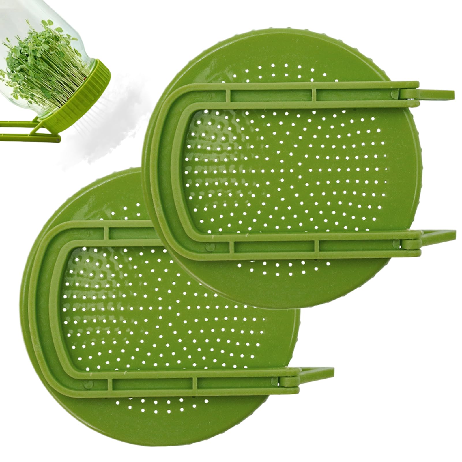 Sprouting Lids for Jars | 2-Piece Wide Mouth Reusable - Sprout Growing Kit Strainer Lids - for Hydroponic Germination Cultivation Home Indoor Balcony Bean Alfalfa