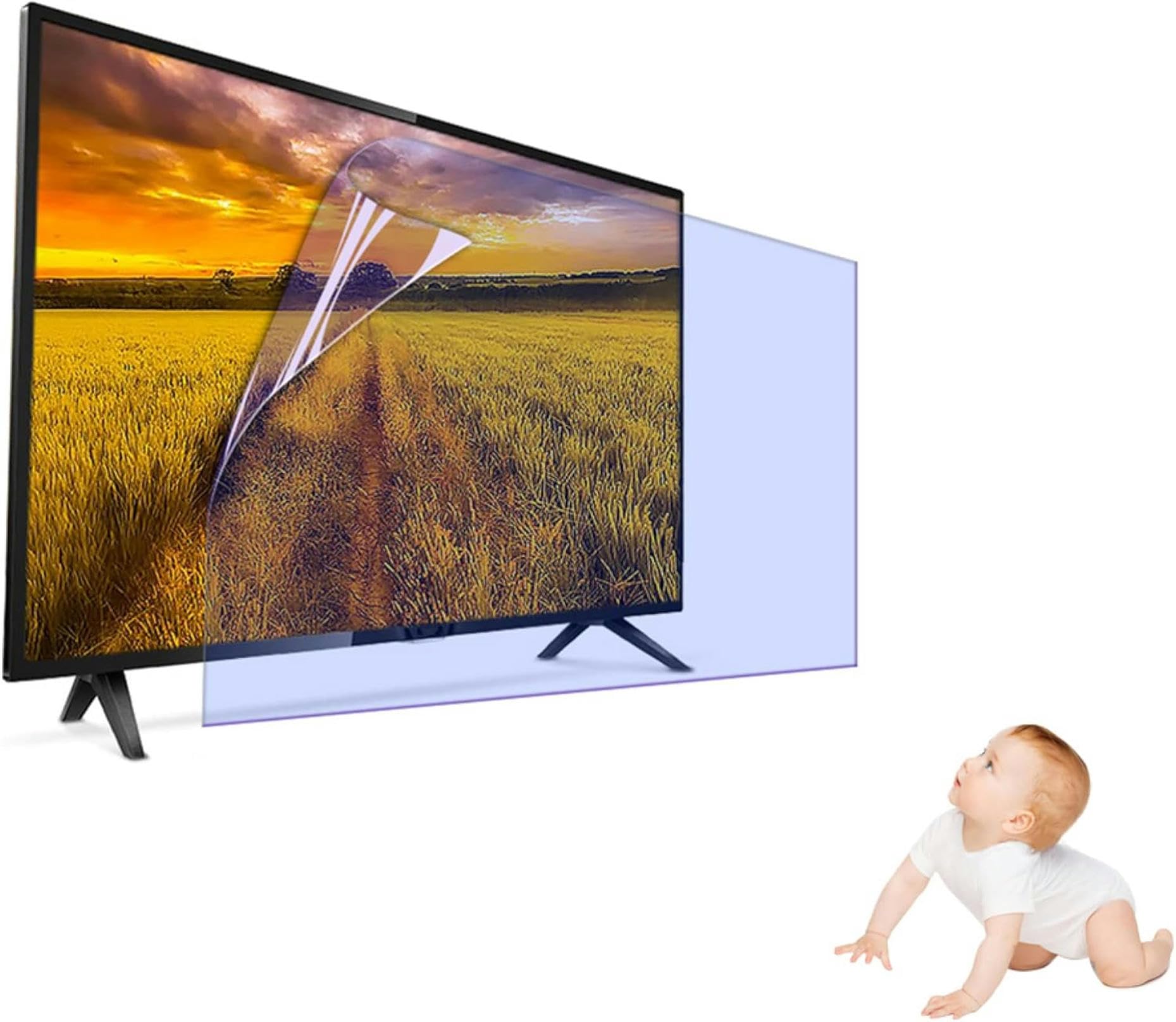 Film TV anti-rayures 32-77" : filtre écran anti-lumière bleue